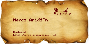 Mercz Arián névjegykártya